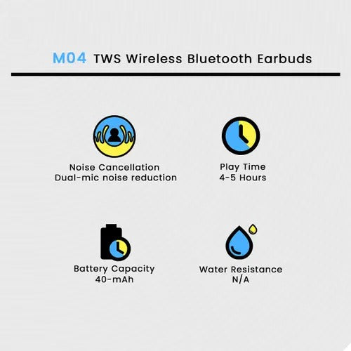 STERIO 895B Wireless Bluetooth Earbuds with LED Display