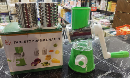 TableTop Drum Grater – Multi-Functional Manual Vegetable Cutter