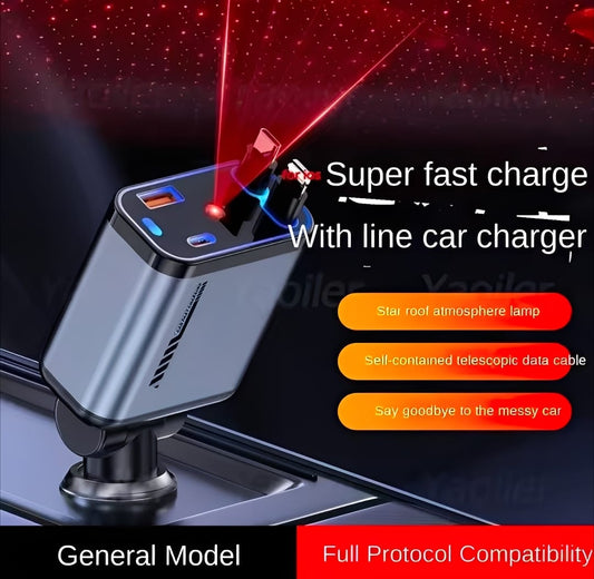 C6 4-In-1 Multi-Functional Car Charger with Star Light