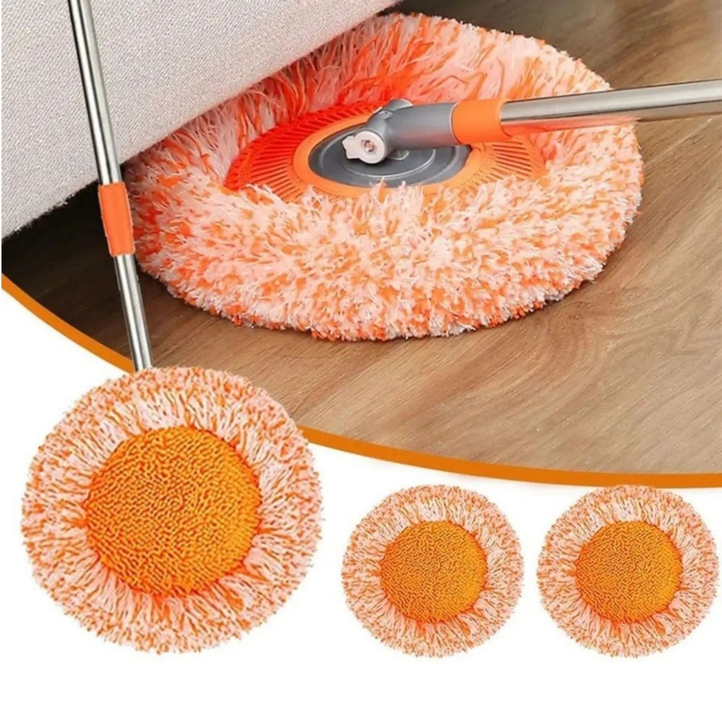 360° Rotating Microfiber Floor Mop with 5 ft Extendable Handle