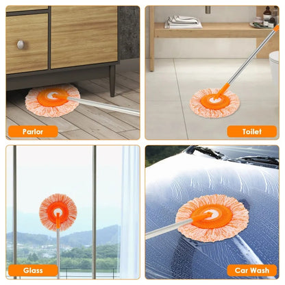 360° Rotating Microfiber Floor Mop with 5 ft Extendable Handle