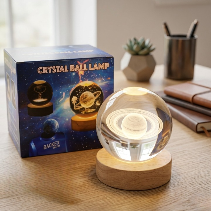 3D LED Crystal Ball Lamp (Saturn Shape Only)