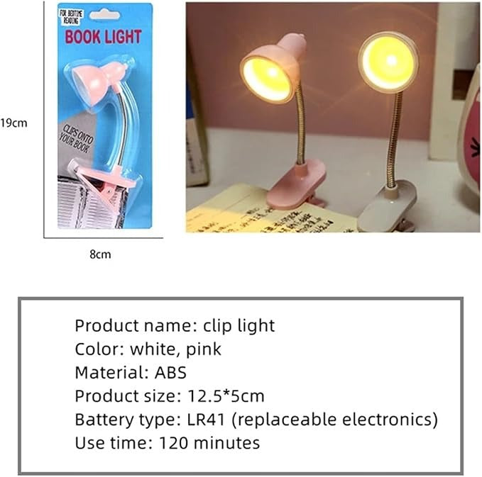 Mini Portable Book Light With Clip