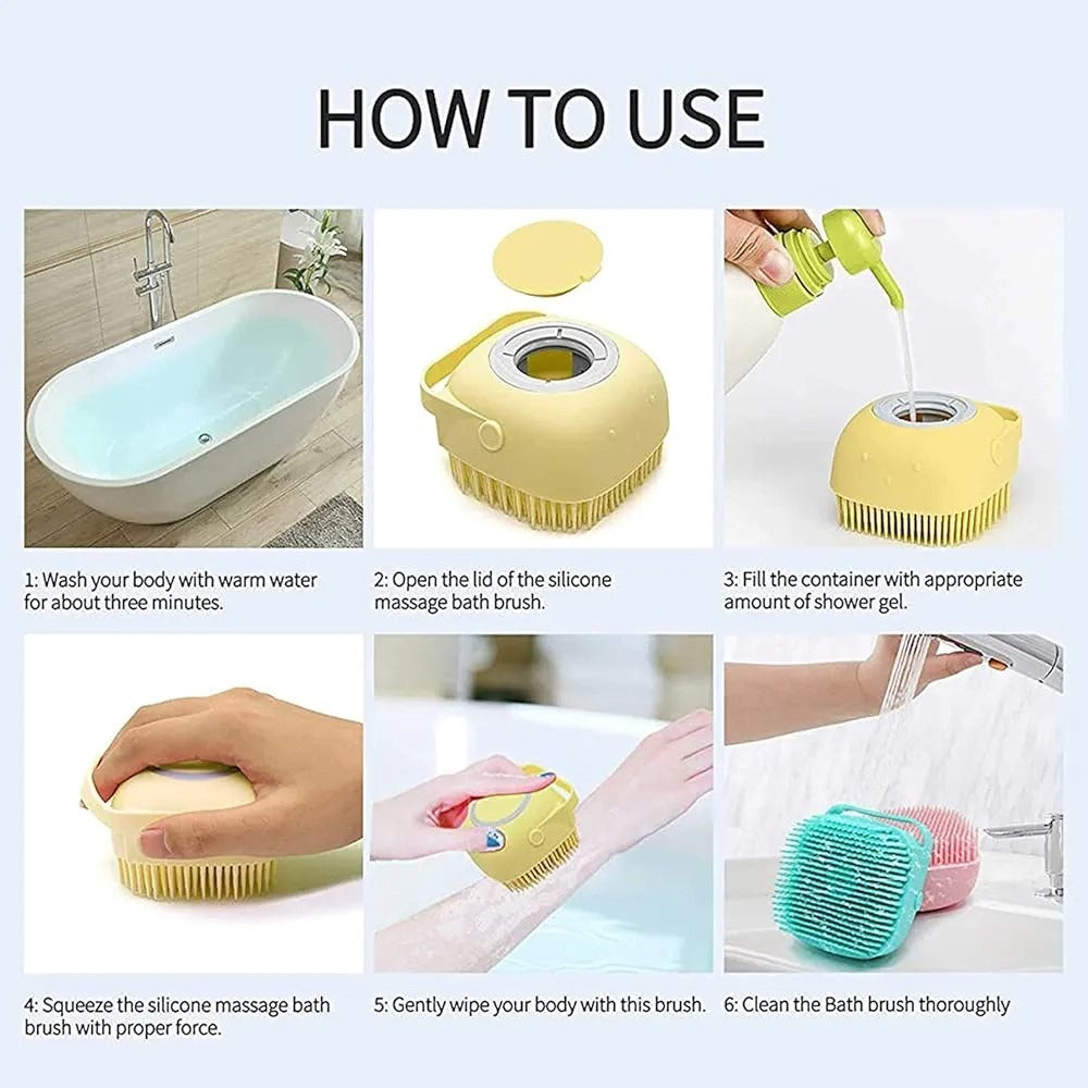 Combo Deal Of Silicone Back Scrubber And Silicone Bath Brush