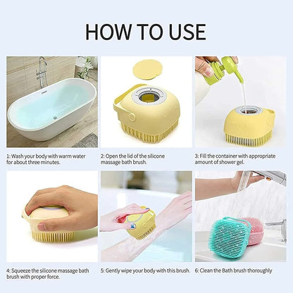 Combo Deal Of Silicone Back Scrubber And Silicone Bath Brush