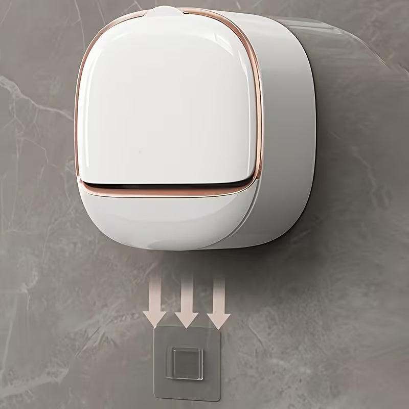 1Pc Wall Mounted Soap Holder With Drain Tray Waterproof For Kitchen and Bathroom