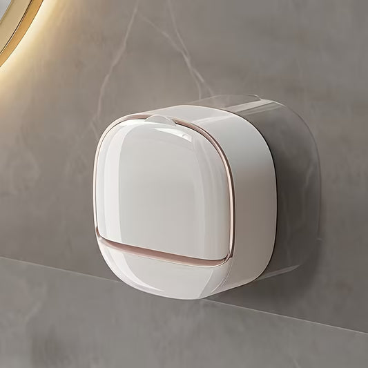 1Pc Wall Mounted Soap Holder With Drain Tray Waterproof For Kitchen and Bathroom